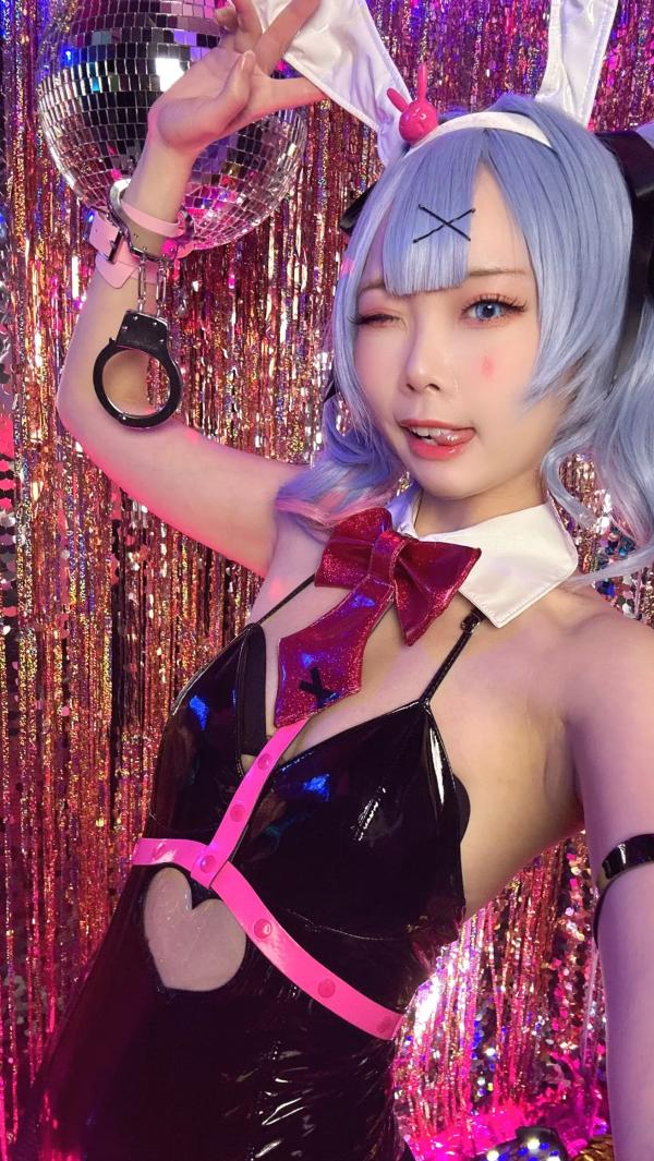    Maou Mo - Rabbit Miku 兔女郎角色扮演写真，漆皮连体装配渔网袜，绝美镜面自拍，性感二次元少女风主题 [57P]第9张图片