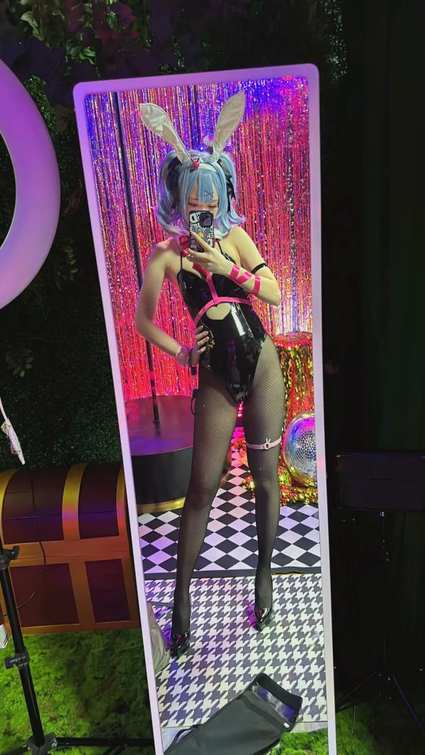    Maou Mo - Rabbit Miku 兔女郎角色扮演写真，漆皮连体装配渔网袜，绝美镜面自拍，性感二次元少女风主题 [57P]第15张图片