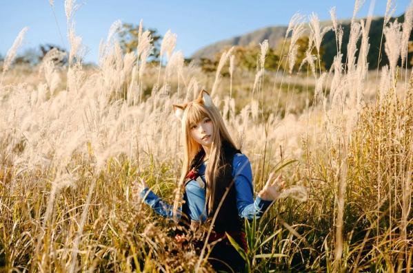    Ely_eee(ElyEE子) - Soft Glow 狼與暖陽：户外芒草丛中的治愈系狼少女Cosplay写真 [52P]第8张图片