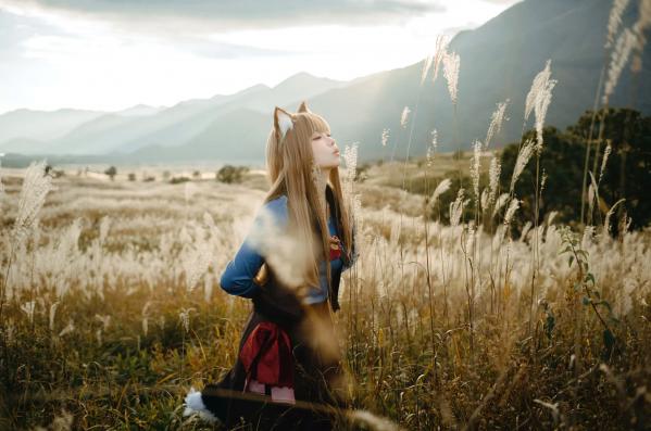    Ely_eee(ElyEE子) - Soft Glow 狼與暖陽：户外芒草丛中的治愈系狼少女Cosplay写真 [52P]第26张图片