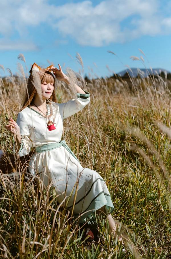    Ely_eee(ElyEE子) - 赫萝Cosplay 狼與微風 户外芒草丛中的治愈系少女 [34P]第3张图片