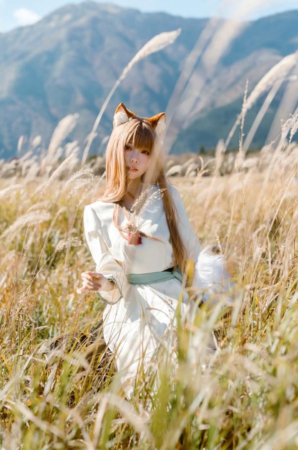    Ely_eee(ElyEE子) - 赫萝Cosplay 狼與微風 户外芒草丛中的治愈系少女 [34P]第9张图片