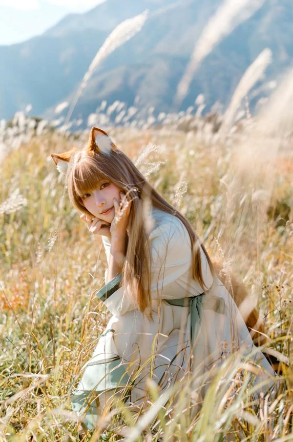    Ely_eee(ElyEE子) - 赫萝Cosplay 狼與微風 户外芒草丛中的治愈系少女 [34P]第11张图片