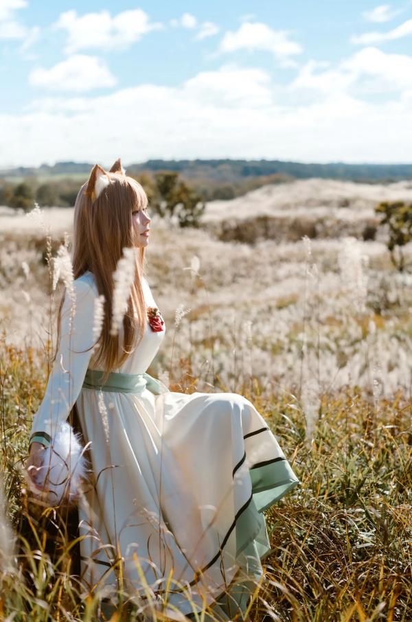    Ely_eee(ElyEE子) - 赫萝Cosplay 狼與微風 户外芒草丛中的治愈系少女 [34P]第12张图片