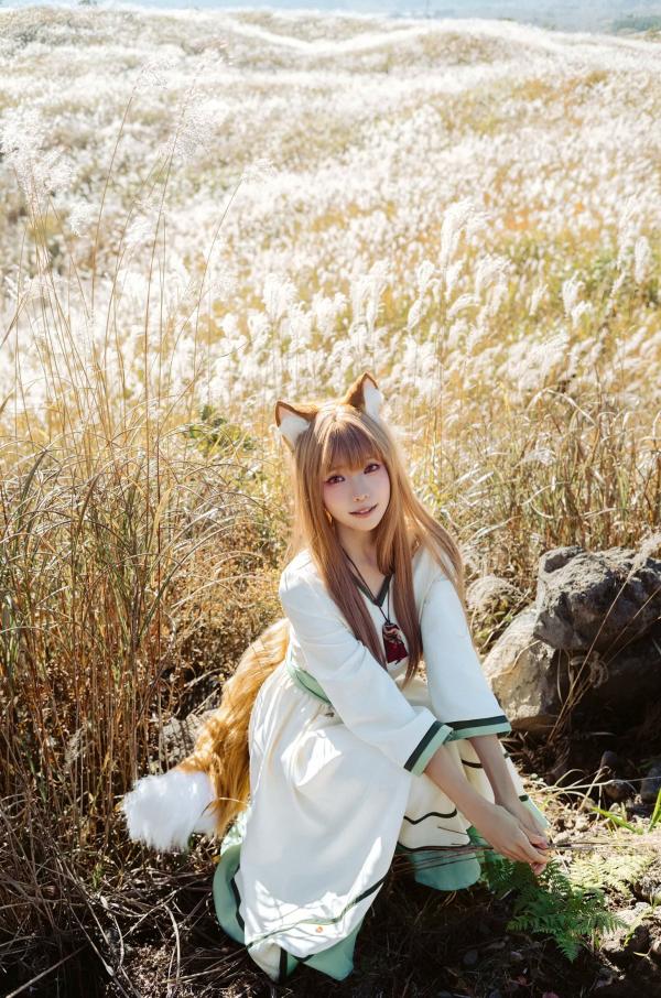    Ely_eee(ElyEE子) - 赫萝Cosplay 狼與微風 户外芒草丛中的治愈系少女 [34P]第27张图片