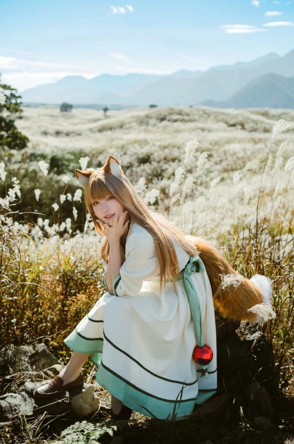    Ely_eee(ElyEE子) - 赫萝Cosplay 狼與微風 户外芒草丛中的治愈系少女 [34P]第28张图片