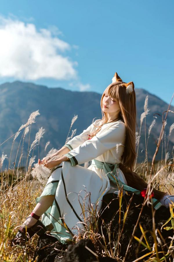    Ely_eee(ElyEE子) - 赫萝Cosplay 狼與微風 户外芒草丛中的治愈系少女 [34P]第29张图片