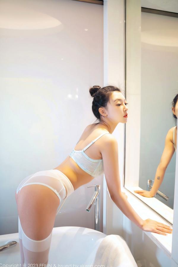    FeiLin嗲囡囡-470-冯木木LRIS-白色内衣白丝浴室写真-2023.09.21-极致诱惑私房大尺度摄影第23张图片