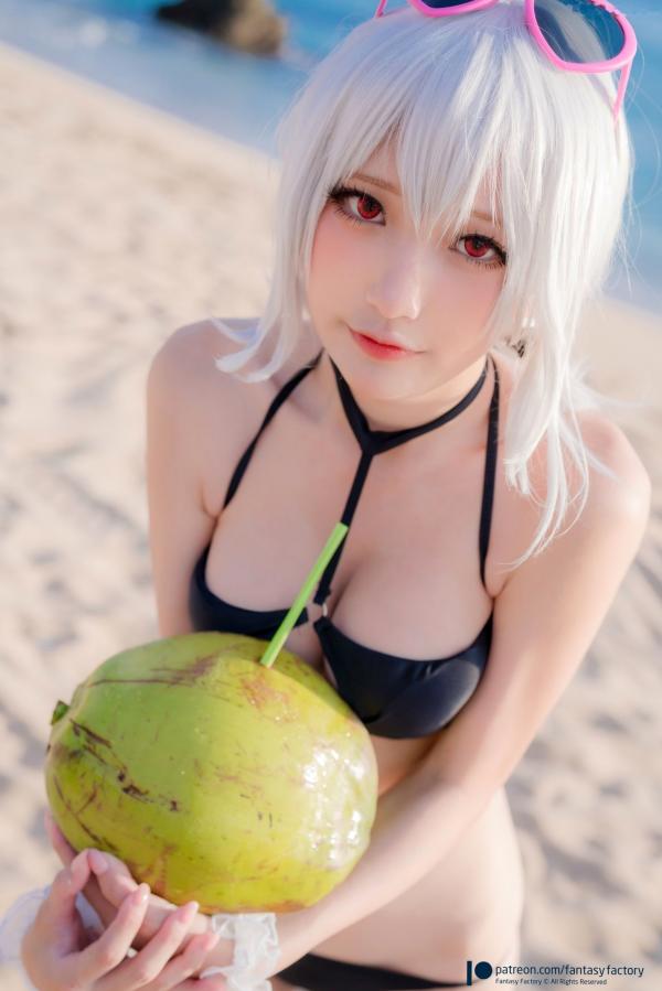    Fantasy-Factory-小丁Ding-天狼星-比基尼-动漫角色扮演海边写真-COSPLAY美图第3张图片