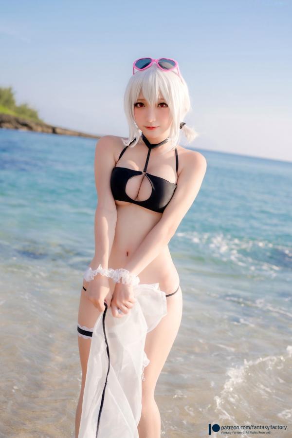    Fantasy-Factory-小丁Ding-天狼星-比基尼-动漫角色扮演海边写真-COSPLAY美图第6张图片