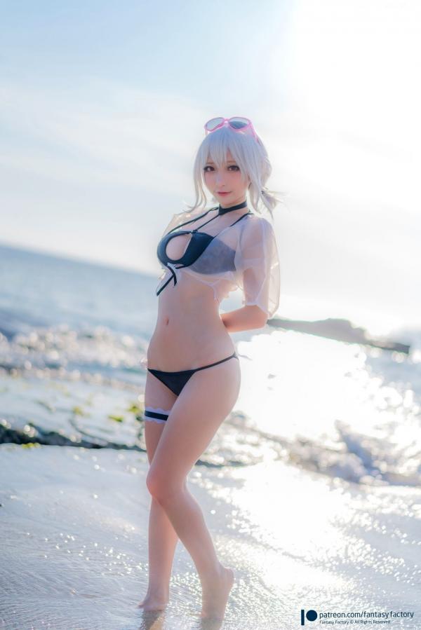    Fantasy-Factory-小丁Ding-天狼星-比基尼-动漫角色扮演海边写真-COSPLAY美图第8张图片