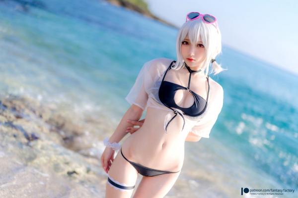    Fantasy-Factory-小丁Ding-天狼星-比基尼-动漫角色扮演海边写真-COSPLAY美图第13张图片