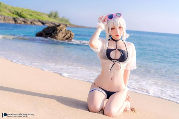    Fantasy-Factory-小丁Ding-天狼星-比基尼-动漫角色扮演海边写真-COSPLAY美图第21张图片