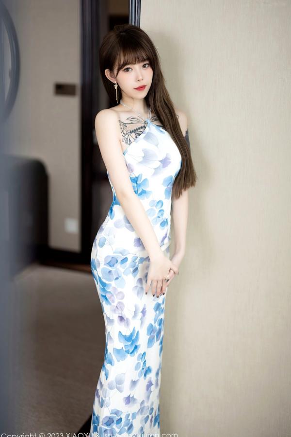    XiaoYu语画界985-花卉连衣长裙私房写真-气质女神性感姿态与迷人美腿第9张图片