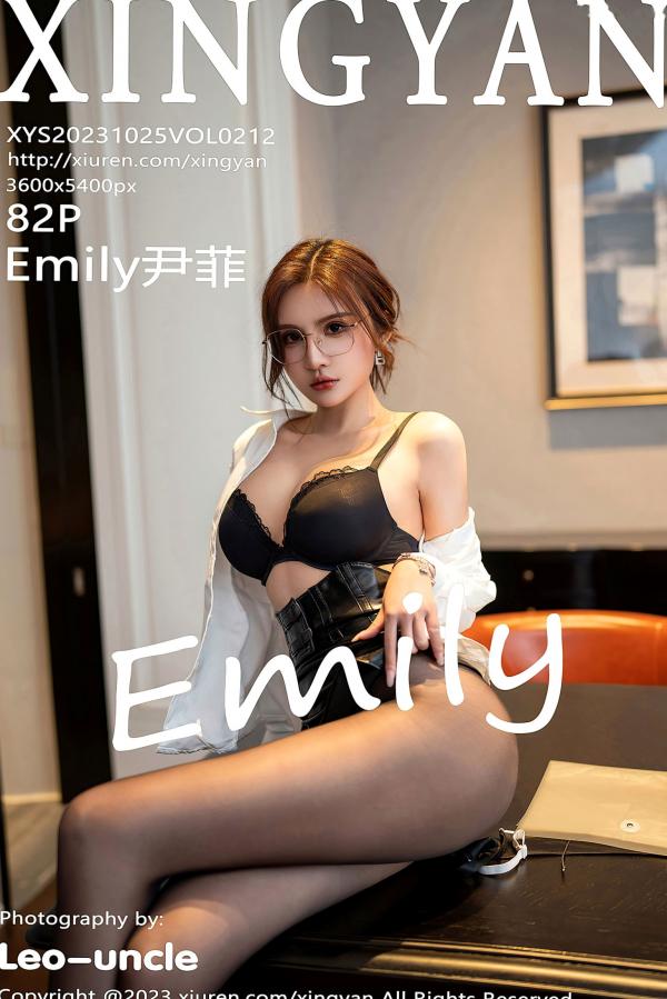    XingYan星颜社-212-Emily尹菲-职场OL制服诱惑白衬衫黑丝皮裙-气质眼镜熟女办公室私房照-无圣光大尺度第83张图片