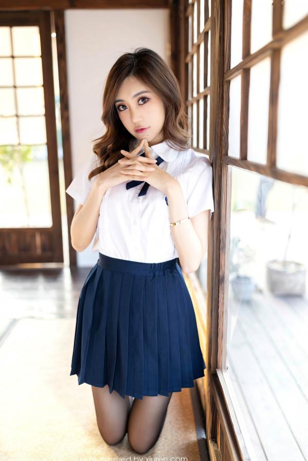    MyGirl美媛馆：绮里嘉Ula日式榻榻米私房写真，校服诱惑粉色蕾丝内衣配黑丝，极品美腿尽显极致性感，无圣光大尺度动人瞬间第4张图片