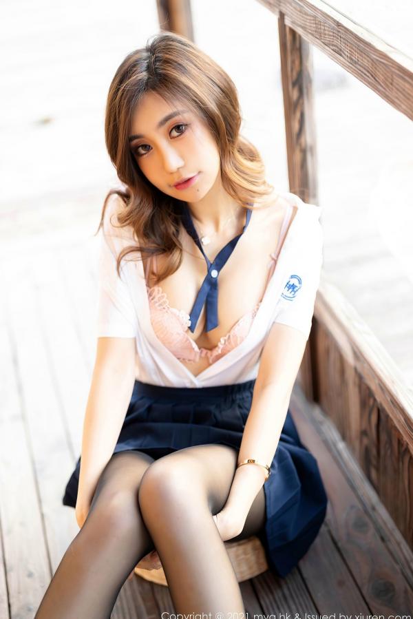    MyGirl美媛馆：绮里嘉Ula日式榻榻米私房写真，校服诱惑粉色蕾丝内衣配黑丝，极品美腿尽显极致性感，无圣光大尺度动人瞬间第36张图片