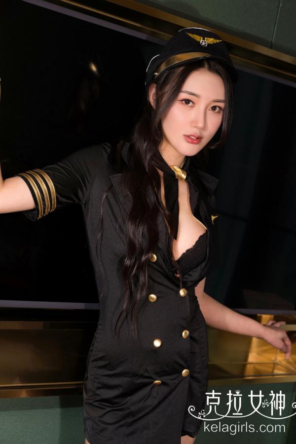    KelaGirls克拉女神-璇子-机长制服诱惑，网袜长腿写真，性感高颜值室内角色扮演第6张图片