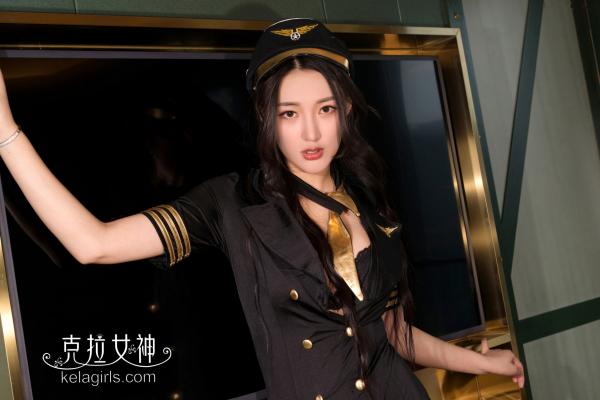   KelaGirls克拉女神-璇子-机长制服诱惑，网袜长腿写真，性感高颜值室内角色扮演第8张图片