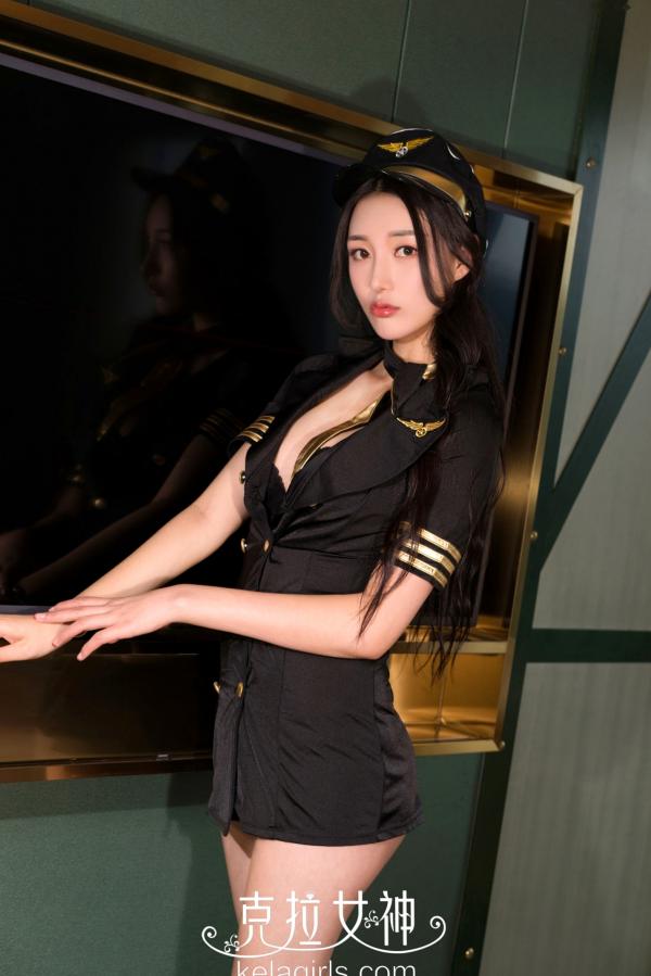    KelaGirls克拉女神-璇子-机长制服诱惑，网袜长腿写真，性感高颜值室内角色扮演第9张图片