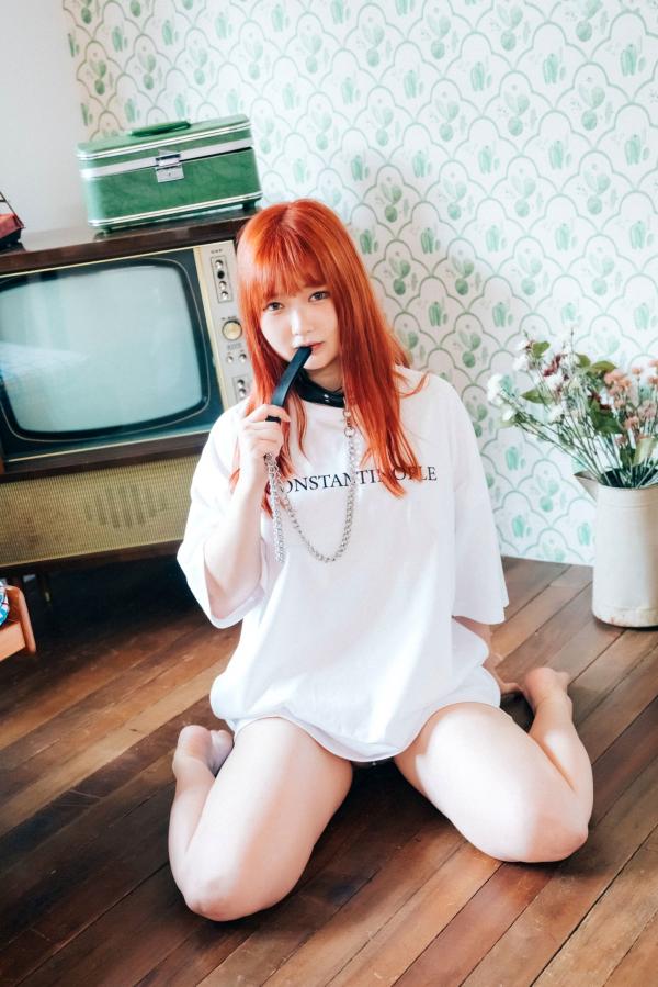    韩国美女-Miho-红发御姐大尺度绑缚写真：私房绳艺与链条诱惑，极致性感视觉盛宴第80张图片