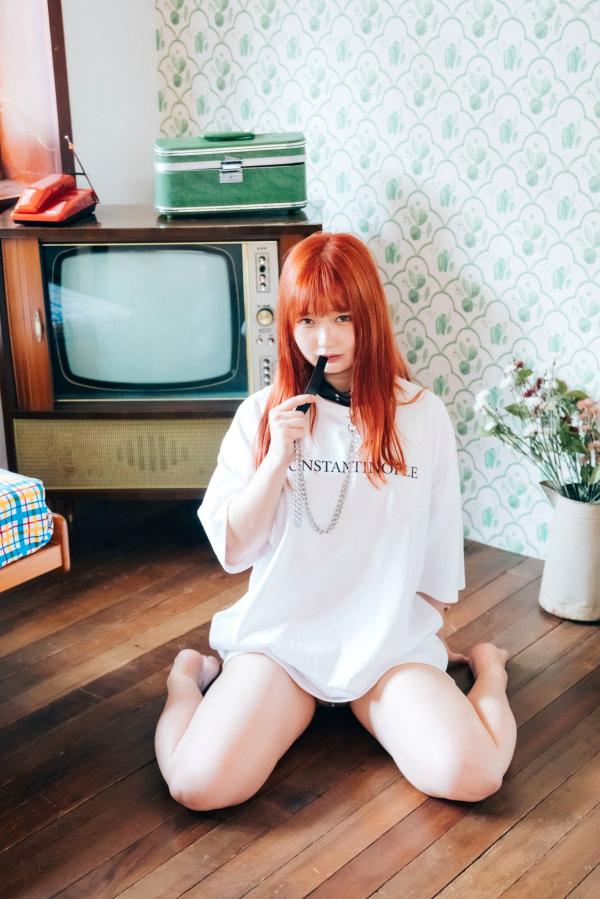   韩国美女-Miho-红发御姐大尺度绑缚写真：私房绳艺与链条诱惑，极致性感视觉盛宴第81张图片