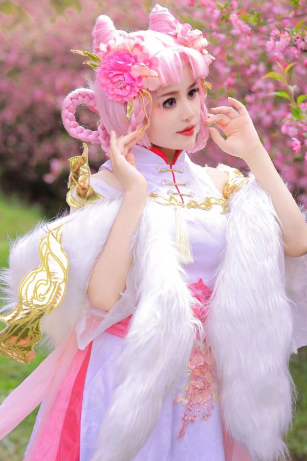    桃暖酱-王者荣耀嫦娥Cosplay花海唯美写真，绝美古风诱惑大尺度套图第9张图片