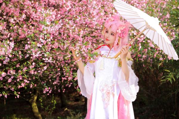    桃暖酱-王者荣耀嫦娥Cosplay花海唯美写真，绝美古风诱惑大尺度套图第14张图片