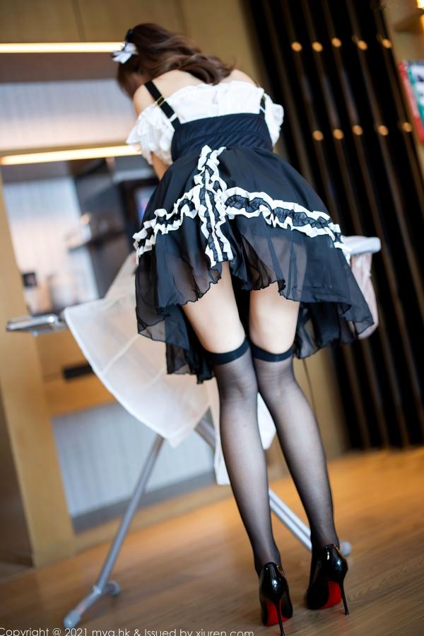    MyGirl美媛馆-588-绮里嘉Ula杭州旅拍，超短女仆装制服诱惑，黑丝高跟私房摄影，极品性感视觉大片第7张图片