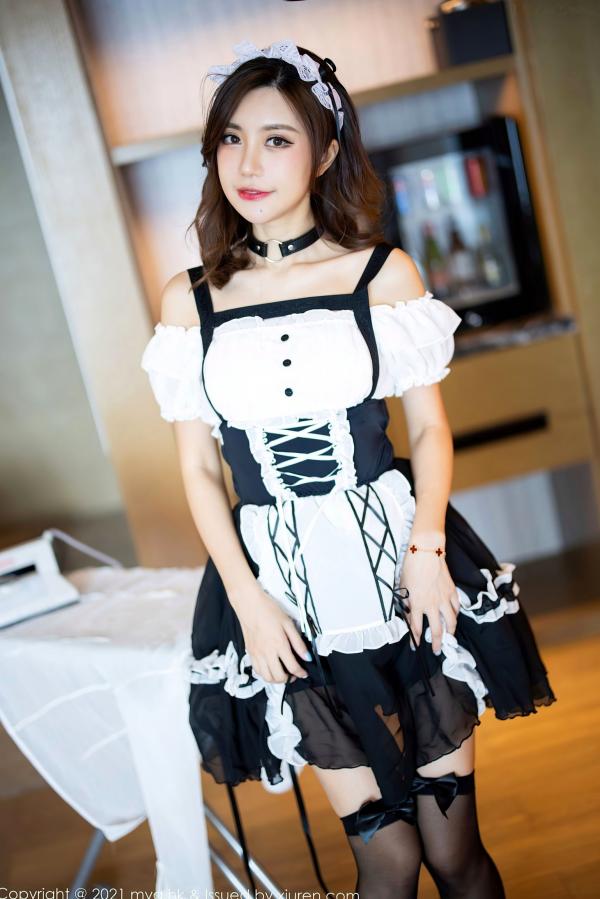    MyGirl美媛馆-588-绮里嘉Ula杭州旅拍，超短女仆装制服诱惑，黑丝高跟私房摄影，极品性感视觉大片第10张图片