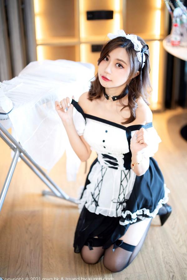    MyGirl美媛馆-588-绮里嘉Ula杭州旅拍，超短女仆装制服诱惑，黑丝高跟私房摄影，极品性感视觉大片第17张图片