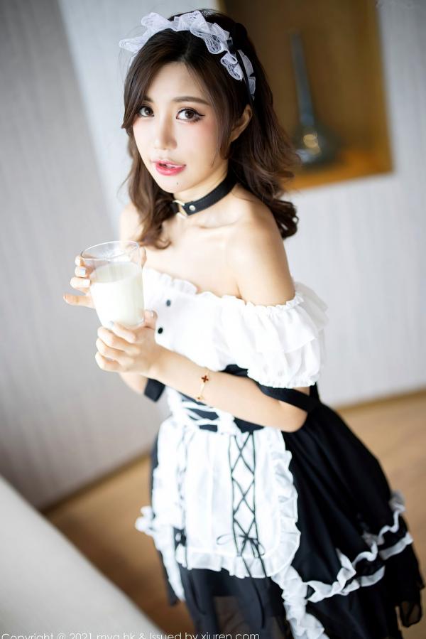    MyGirl美媛馆-588-绮里嘉Ula杭州旅拍，超短女仆装制服诱惑，黑丝高跟私房摄影，极品性感视觉大片第38张图片