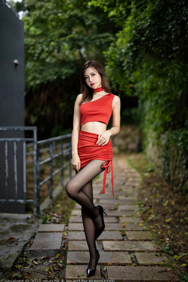   MyGirl美媛馆-585-绮里嘉Ula-杭州旅拍户外鲜艳红裙黑丝-2021.08.31 - 无圣光大尺度第2张图片