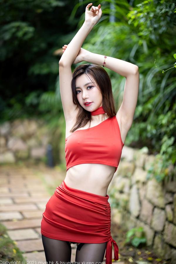    MyGirl美媛馆-585-绮里嘉Ula-杭州旅拍户外鲜艳红裙黑丝-2021.08.31 - 无圣光大尺度第11张图片