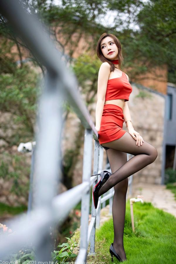   MyGirl美媛馆-585-绮里嘉Ula-杭州旅拍户外鲜艳红裙黑丝-2021.08.31 - 无圣光大尺度第37张图片