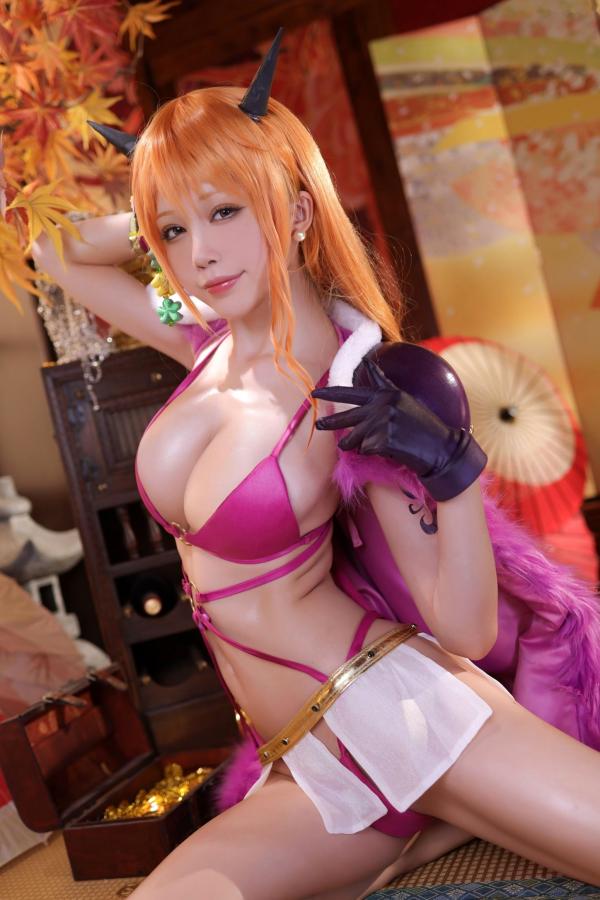    水淼-Aqua-海贼王-娜美-Nami-Kaido-Outfit-火辣比基尼COS-私房写真-野性女神极致诱惑第26张图片
