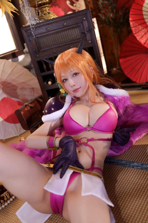    水淼-Aqua-海贼王-娜美-Nami-Kaido-Outfit-火辣比基尼COS-私房写真-野性女神极致诱惑第37张图片