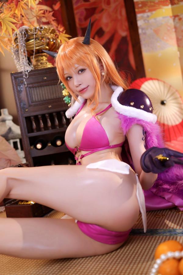    水淼-Aqua-海贼王-娜美-Nami-Kaido-Outfit-火辣比基尼COS-私房写真-野性女神极致诱惑第39张图片