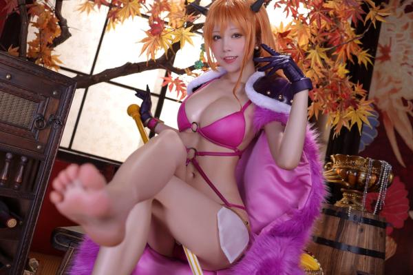    水淼-Aqua-海贼王-娜美-Nami-Kaido-Outfit-火辣比基尼COS-私房写真-野性女神极致诱惑第86张图片