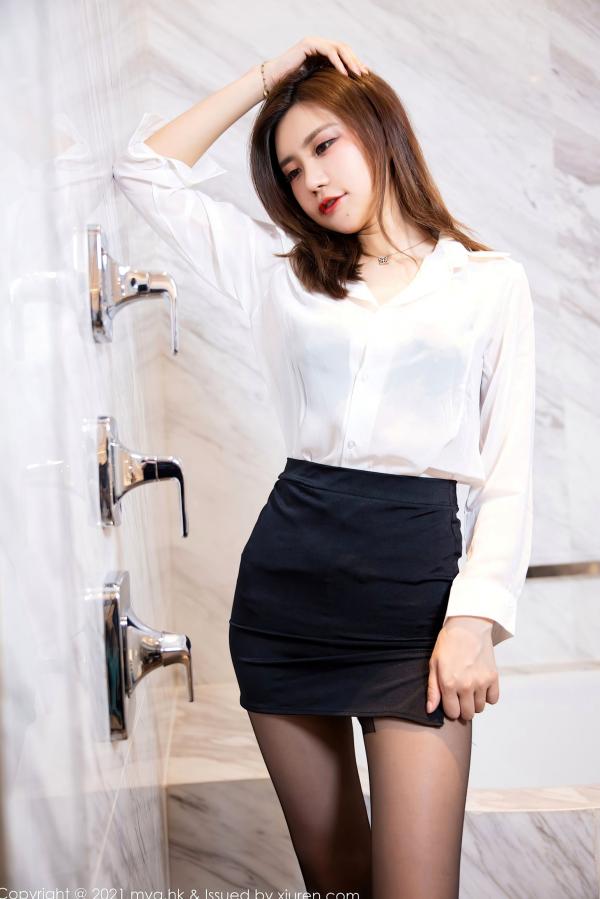    MyGirl美媛馆-575-绮里嘉Carina-杭州旅拍浴室黑白职业装黑丝-2021.08.17 - 无圣光大尺度第44张图片
