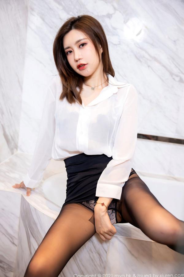    MyGirl美媛馆-575-绮里嘉Carina-杭州旅拍浴室黑白职业装黑丝-2021.08.17 - 无圣光大尺度第46张图片