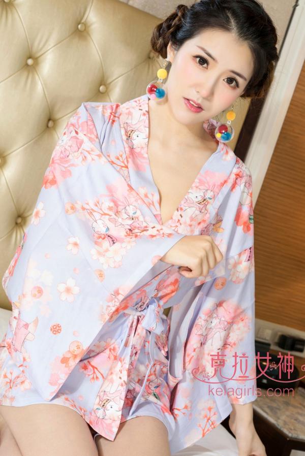    KelaGirls克拉女神-2018.07.16-恬恬-《浪漫樱花》居家私房照，清新和服主题，唯美诱惑写真第4张图片