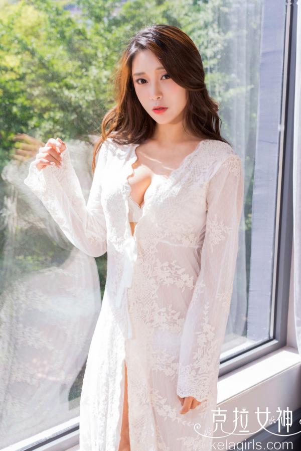    KelaGirls克拉女神-2018.07.07-子吟-《秋波滟滟》纯白蕾丝内衣私房摄影展示，午后阳光下的优雅诱惑第2张图片