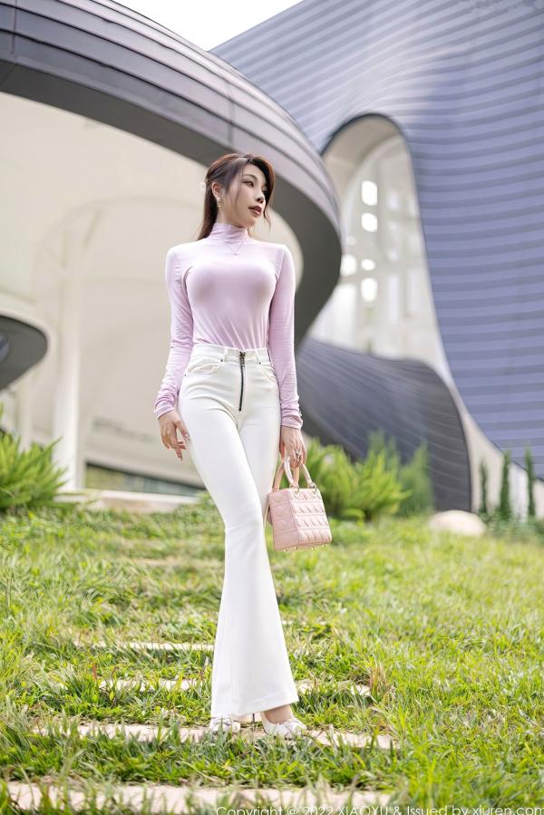    XiaoYu语画界-914-徐莉芝，性感私房与户外优雅写真，浅紫色收身上衣与豹纹内衣，展现极品美臀与曼妙曲线，2022.11.29第8张图片