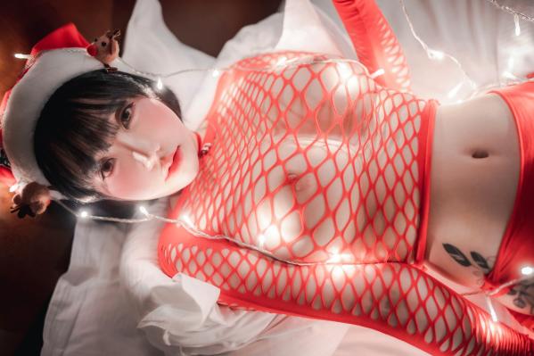    韩国美女孙乐乐：2021圣诞特辑红色网眼装透视私房诱惑写真无圣光第75张图片
