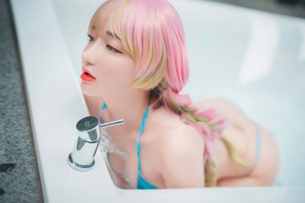   韩国美女孙乐乐Son-YeEun动漫角色扮演：鬼灭之刃甘露寺蜜璃，大尺度性感私房cosplay合集第76张图片