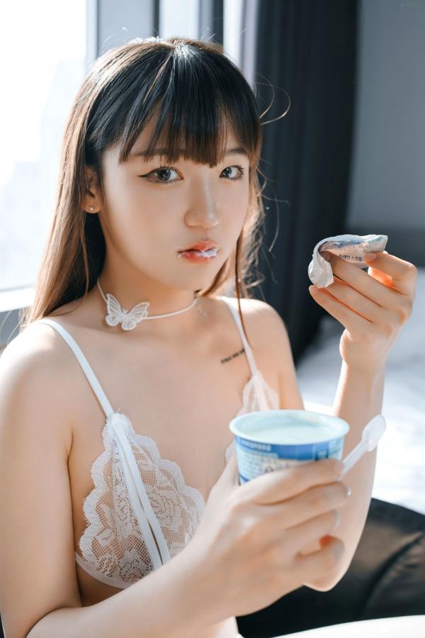    韩国美女Hendoong-ArtGravia-415-白色蕾丝透视诱惑私房写真-纯欲女神第16张图片