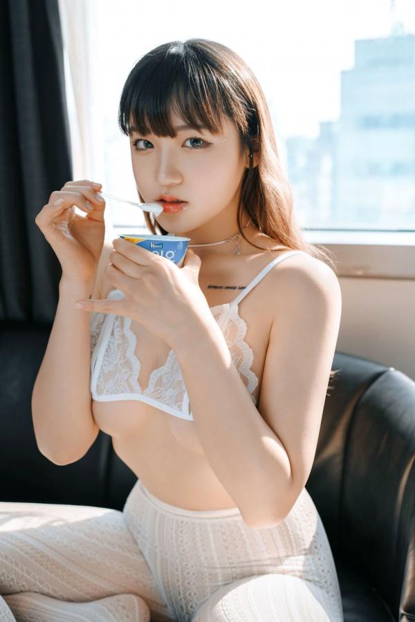   韩国美女Hendoong-ArtGravia-415-白色蕾丝透视诱惑私房写真-纯欲女神第17张图片