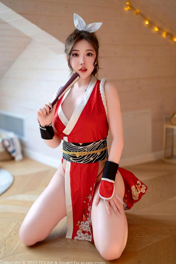    YouMi尤蜜荟-962-小海臀Rena演绎红色不知火舞，性感私房角色扮演写真，极致美臀曲线诱惑满满第1张图片