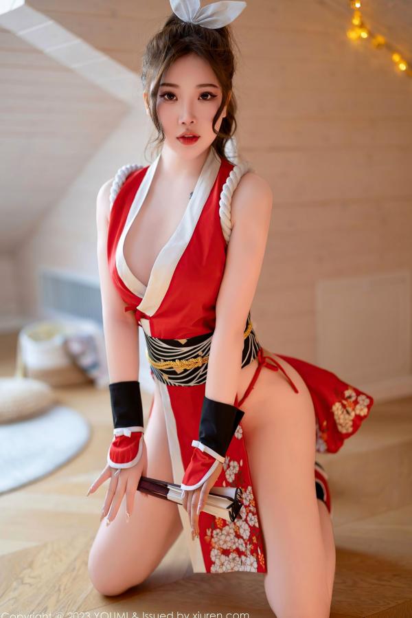    YouMi尤蜜荟-962-小海臀Rena演绎红色不知火舞，性感私房角色扮演写真，极致美臀曲线诱惑满满第5张图片